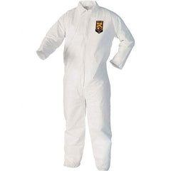 KleenGuard - Size 3XL Film Laminate Chemical Resistant Coveralls - White, Zipper Closure, Open Cuffs, Open Ankles - USA Tool & Supply