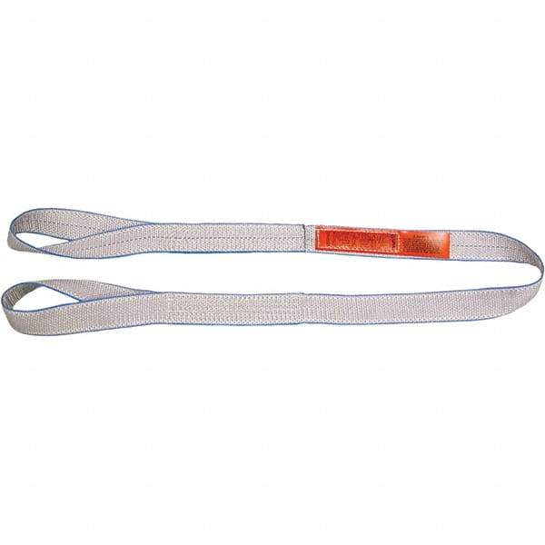 Lift-All - 6' Long x 4" Wide, 6,400 Lb Vertical Capacity, Polyester Web Sling - 5,000 Lb Choker Capacity - USA Tool & Supply