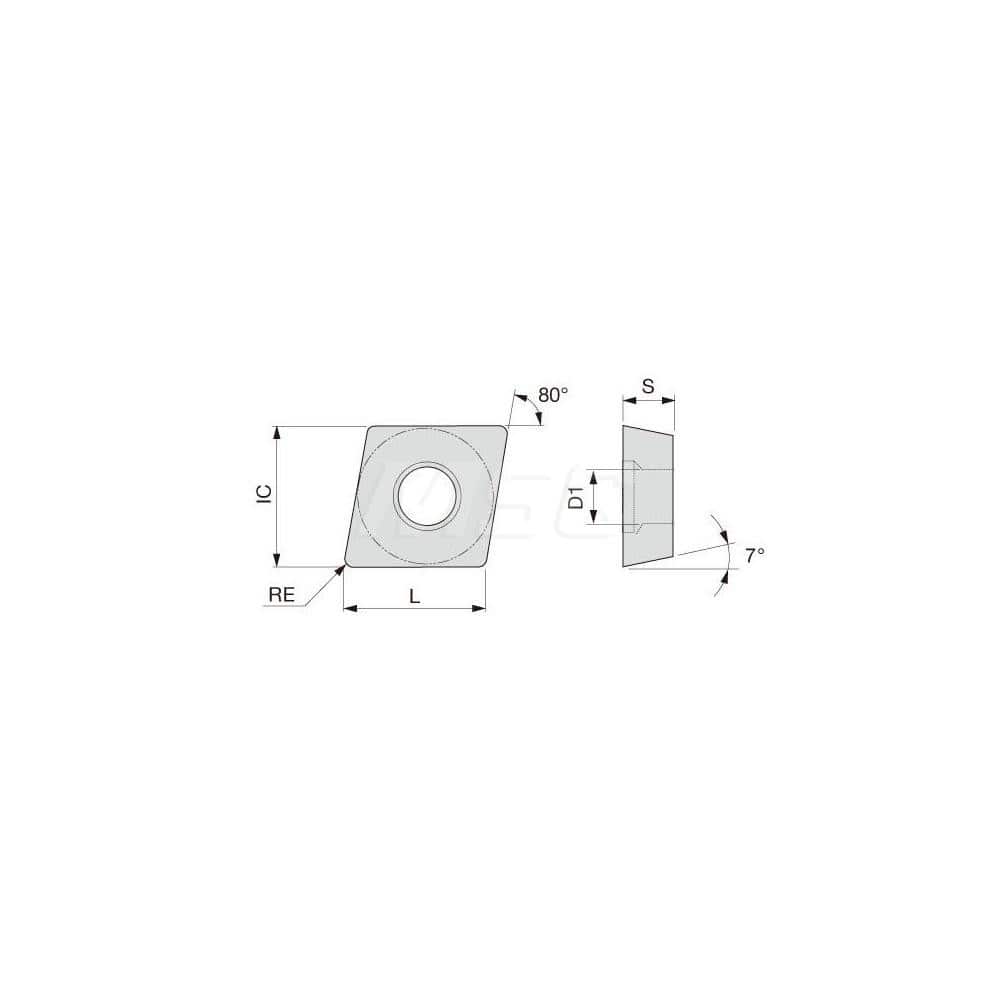 Turning Insert:  CCGT5.52.20L-W08 SH730,  Solid Carbide TiAlN Finish,  Left Hand,  0.0040″ Corner Radius,  80.0 &deg N/A Diamond,  Series  CCGT