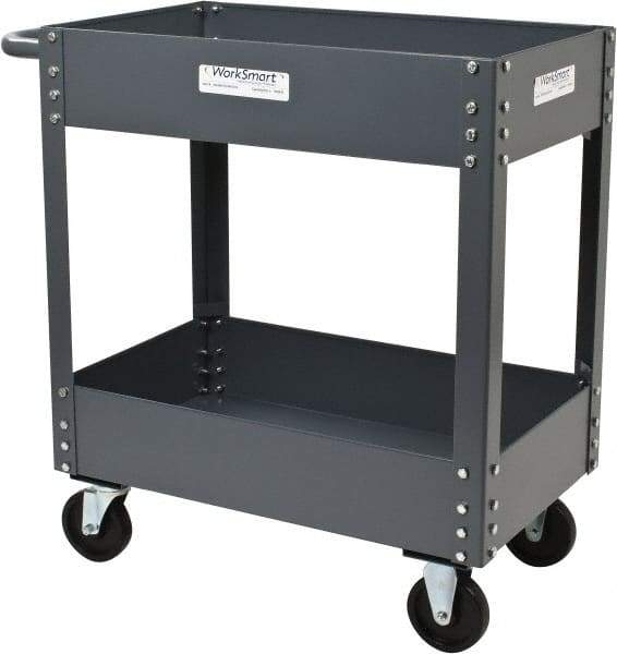 Value Collection - 1,200 Lb Capacity, 18" Wide x 30" Long x 34-5/8" High Service Cart - 2 Shelf, Steel - USA Tool & Supply