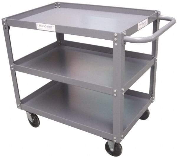 Value Collection - 1,200 Lb Capacity, 24" Wide x 36" Long x 34-5/8" High Service Cart - 3 Shelf, Steel - USA Tool & Supply