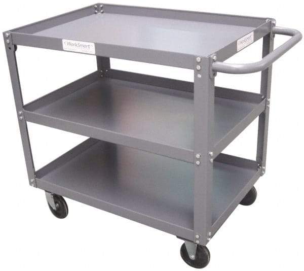 Value Collection - 1,200 Lb Capacity, 24" Wide x 48" Long x 34-5/8" High Service Cart - 3 Shelf, Steel - USA Tool & Supply