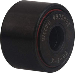 Accurate Bushing - 1-1/4" Bore, 4" Roller Diam x 2-1/4" Roller Width, Carbon Steel Yoke Cam Follower - 35,980 Lb Dynamic Load Capacity, 2-5/16" Overall Width - USA Tool & Supply