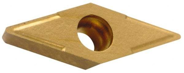 Everede Tool - CDCD02 Grade MC32 Carbide Boring Insert - TiN Finish, 80° Diamond, 15° Relief Angle, 5/32" Inscr Circle, 0.04" Thick, 0.002" Corner Radius - USA Tool & Supply