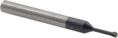 Iscar - #10-32, #8-32 UNC, UNF, 0.126" Cutting Diam, 3 Flute, Solid Carbide Helical Flute Thread Mill - Internal Thread, 0.49" LOC, 2-1/2" OAL, 1/4" Shank Diam - USA Tool & Supply