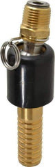 SuperKlean - 1/2 NPT x 3/4" Hose Barb, Ball Type Swivel Hose Adapter - Brass & Stainless Steel - USA Tool & Supply