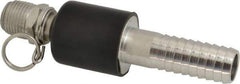 SuperKlean - NPT x 3/4" Hose Barb, Ball Type Swivel Hose Adapter - Stainless Steel - USA Tool & Supply