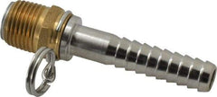 SuperKlean - 1/2 NPT x 1/2" Hose Barb, Swivel Hose Adapter - Brass & Stainless Steel - USA Tool & Supply