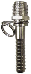 SuperKlean - NPT x 1/2" Hose Barb, Swivel Hose Adapter - Stainless Steel - USA Tool & Supply