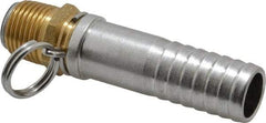 SuperKlean - 1/2 NPT x 3/4" Hose Barb, Swivel Hose Adapter - Brass & Stainless Steel - USA Tool & Supply