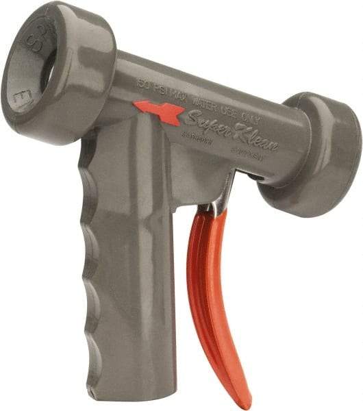 SuperKlean - Insulated, Stainless Steel Pistol Grip Spray Nozzle for 1/2" Pipe - Gray, 1/2 NPT - USA Tool & Supply