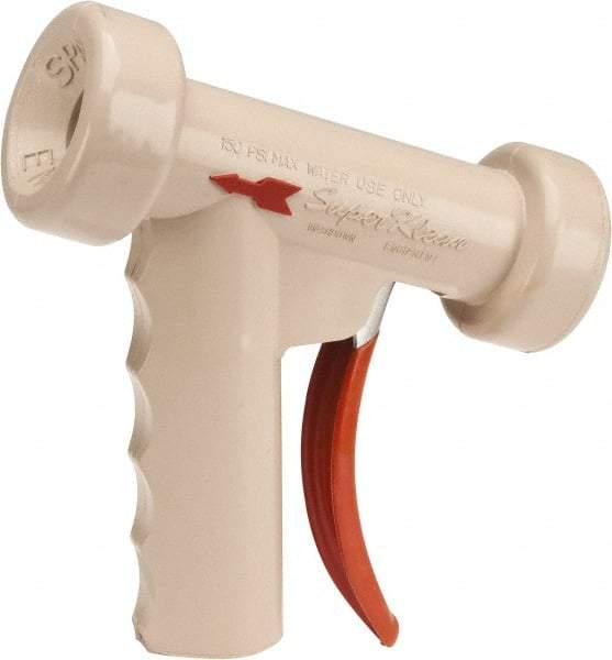 SuperKlean - Insulated, Stainless Steel Pistol Grip Spray Nozzle for 1/2" Pipe - White, 1/2 NPT - USA Tool & Supply