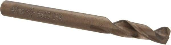 Cleveland - 0.1575" 135° Spiral Flute Cobalt Screw Machine Drill Bit - Oxide/Gold Finish, Right Hand Cut, 0.866" Flute Length, 2.165" OAL, Split Point, Straight Shank - USA Tool & Supply