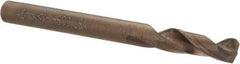 Cleveland - 0.1575" 135° Spiral Flute Cobalt Screw Machine Drill Bit - Oxide/Gold Finish, Right Hand Cut, 0.866" Flute Length, 2.165" OAL, Split Point, Straight Shank - USA Tool & Supply