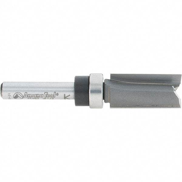 Amana Tool - 1/2" Cut Diam, 1" Length of Cut, 2 Flute Pattern-Cutting Edge Profile Router Bit - Carbide-Tipped, 1/4" Shank Diam, 2-1/2" OAL, Uncoated - USA Tool & Supply