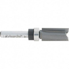 Amana Tool - 1/2" Cut Diam, 1" Length of Cut, 2 Flute Pattern-Cutting Edge Profile Router Bit - Carbide-Tipped, 1/4" Shank Diam, 2-1/2" OAL, Uncoated - USA Tool & Supply