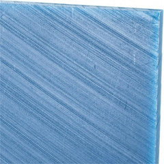 Made in USA - 1/4" Thick x 12" Wide x 1' Long, Polyethylene (UHMW) Sheet - Blue, Glass-Filled Grade - USA Tool & Supply