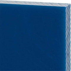 Made in USA - 1/2" Thick x 12" Wide x 1' Long, Polyethylene (UHMW) Sheet - Blue, Glass-Filled Grade - USA Tool & Supply