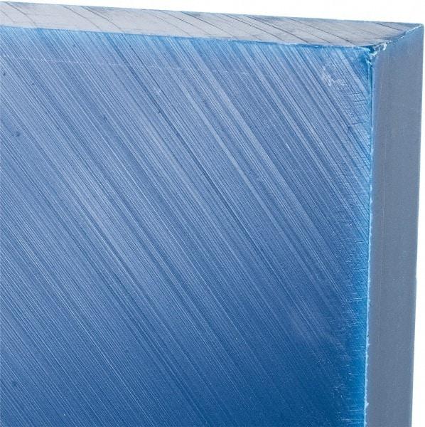 Made in USA - 1" Thick x 12" Wide x 1' Long, Polyethylene (UHMW) Sheet - Blue, Glass-Filled Grade - USA Tool & Supply