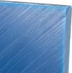 Made in USA - 1/2" Thick x 12" Wide x 2' Long, Polyethylene (UHMW) Sheet - Blue, Glass-Filled Grade - USA Tool & Supply