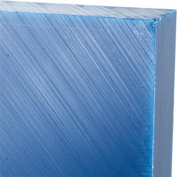 Made in USA - 1" Thick x 12" Wide x 2' Long, Polyethylene (UHMW) Sheet - Blue, Glass-Filled Grade - USA Tool & Supply