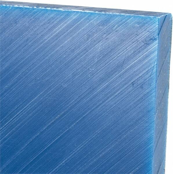 Made in USA - 1/2" Thick x 12" Wide x 3' Long, Polyethylene (UHMW) Sheet - Blue, Glass-Filled Grade - USA Tool & Supply