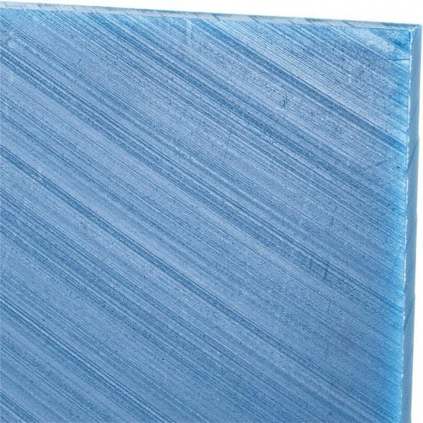 Made in USA - 1/4" Thick x 24" Wide x 2' Long, Polyethylene (UHMW) Sheet - Blue, Glass-Filled Grade - USA Tool & Supply