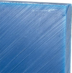 Made in USA - 1/2" Thick x 24" Wide x 2' Long, Polyethylene (UHMW) Sheet - Blue, Glass-Filled Grade - USA Tool & Supply