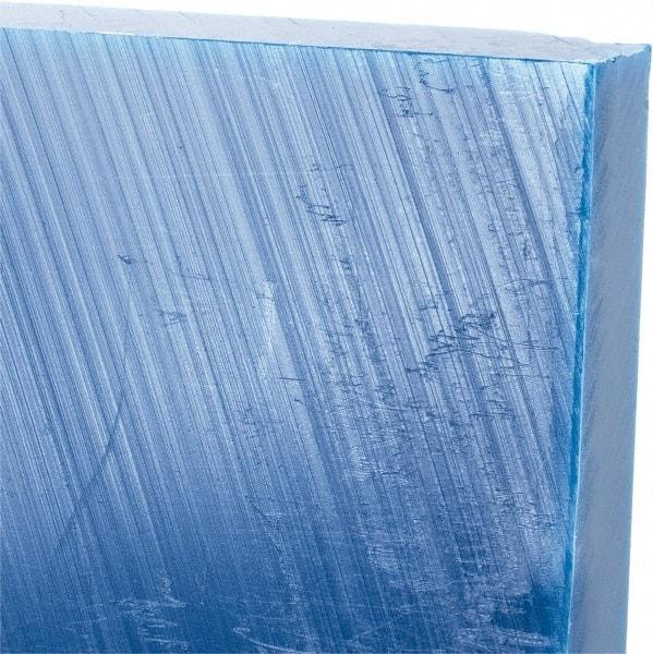 Made in USA - 3/4" Thick x 24" Wide x 2' Long, Polyethylene (UHMW) Sheet - Blue, Glass-Filled Grade - USA Tool & Supply