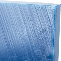 Made in USA - 3/4" Thick x 24" Wide x 2' Long, Polyethylene (UHMW) Sheet - Blue, Glass-Filled Grade - USA Tool & Supply