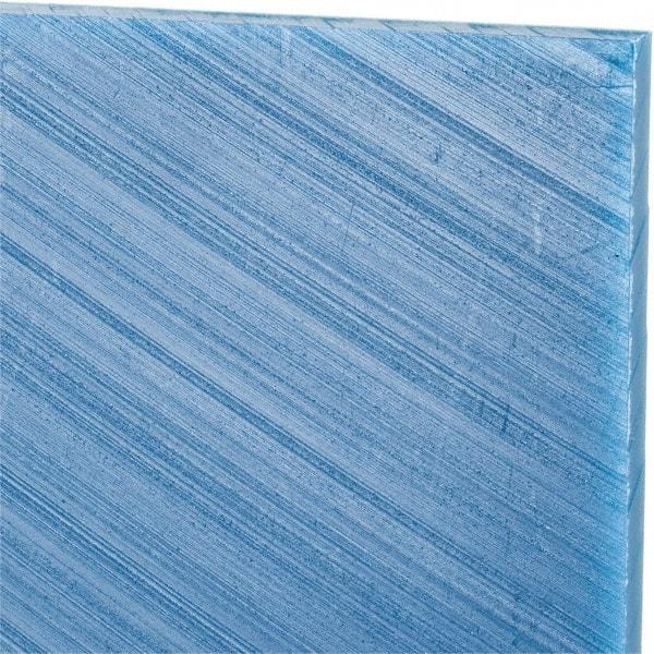 Made in USA - 1/4" Thick x 24" Wide x 4' Long, Polyethylene (UHMW) Sheet - Blue, Glass-Filled Grade - USA Tool & Supply