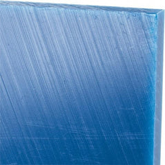 Made in USA - 3/8" Thick x 24" Wide x 4' Long, Polyethylene (UHMW) Sheet - Blue, Glass-Filled Grade - USA Tool & Supply