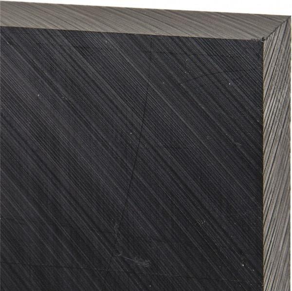 Made in USA - 1" Thick x 12" Wide x 1' Long, Polyethylene (UHMW) Sheet - Black, Antistatic Grade - USA Tool & Supply