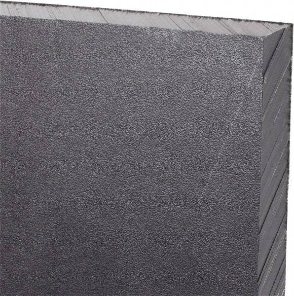 Made in USA - 1/2" Thick x 12" Wide x 3' Long, Polyethylene (UHMW) Sheet - Black, Antistatic Grade - USA Tool & Supply