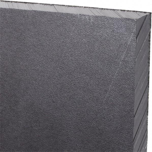Made in USA - 1/2" Thick x 24" Wide x 2' Long, Polyethylene (UHMW) Sheet - Black, Antistatic Grade - USA Tool & Supply