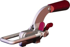 De-Sta-Co - 4,001.6 Lb Capacity, Horizontal, U Hook, Weldable Base, Carbon Steel Pull Action Latch Clamp - 3-1/2" Drawing Movement, 10.19" OAL, Threaded U Hook, Straight Handle - USA Tool & Supply