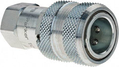 Parker - 3/8 NPSF Steel Hydraulic Hose Female Pipe Thread Coupler - 10,000 psi, 6 GPM - USA Tool & Supply
