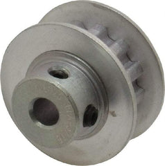 Power Drive - 12 Tooth, 3/16" Inside x 0.744" Outside Diam, Hub & Flange Timing Belt Pulley - 1/4" Belt Width, 0.764" Pitch Diam, 0.438" Face Width, Aluminum - USA Tool & Supply