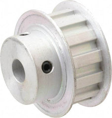 Power Drive - 13 Tooth, 3/8" Inside x 1.522" Outside Diam, Hub & Flange Timing Belt Pulley - 1/2" Belt Width, 1.552" Pitch Diam, 0.719" Face Width, Aluminum - USA Tool & Supply