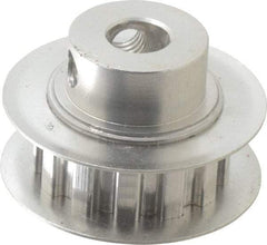 Power Drive - 13 Tooth, 1/4" Inside x 0.808" Outside Diam, Hub & Flange Timing Belt Pulley - 1/4" Belt Width, 0.828" Pitch Diam, 0.438" Face Width, Aluminum - USA Tool & Supply