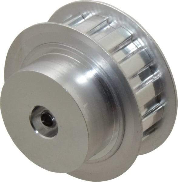 Power Drive - 14 Tooth, 3/8" Inside x 1.641" Outside Diam, Hub & Flange Timing Belt Pulley - 1/2" Belt Width, 1.671" Pitch Diam, 0.719" Face Width, Aluminum - USA Tool & Supply