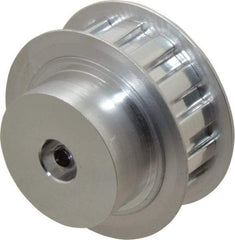 Power Drive - 14 Tooth, 3/8" Inside x 1.641" Outside Diam, Hub & Flange Timing Belt Pulley - 1/2" Belt Width, 1.671" Pitch Diam, 0.719" Face Width, Aluminum - USA Tool & Supply