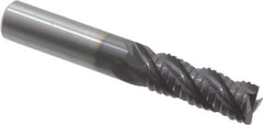 Guhring - 3/8" Diam, Coarse Pitch, 1" LOC, 4 Flute Solid Carbide Roughing Square End Mill - Nano-A Finish, 2-1/2" OAL, 3/8" Shank Diam, Single End, Centercutting - USA Tool & Supply