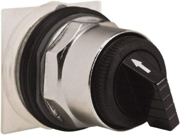 Schneider Electric - 30mm Mount Hole, 4 Position, Knob and Pushbutton Operated, Selector Switch Only - Black, Maintained (MA), without Contact Blocks, Weatherproof and Dust and Oil Resistant - USA Tool & Supply