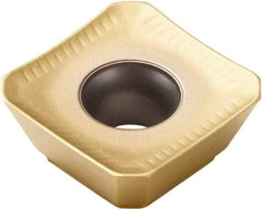 Seco - SEMX09T3 ME06 Grade F40M Carbide Milling Insert - TiAlN/TiN Finish, 0.156" Thick, 3/8" Inscribed Circle, 0.059" Corner Radius - USA Tool & Supply