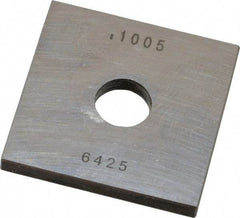 Value Collection - 0.1005" Square Steel Gage Block - Accuracy Grade 0, Includes NIST Traceability Certification - USA Tool & Supply