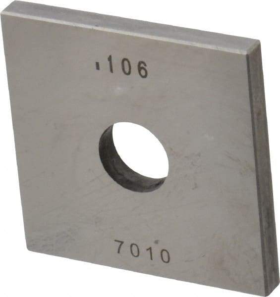 Value Collection - 0.106" Square Steel Gage Block - Accuracy Grade 0, Includes NIST Traceability Certification - USA Tool & Supply