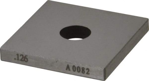 Value Collection - 0.126" Square Steel Gage Block - Accuracy Grade 0, Includes NIST Traceability Certification - USA Tool & Supply