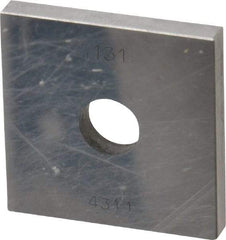 Value Collection - 0.131" Square Steel Gage Block - Accuracy Grade 0, Includes NIST Traceability Certification - USA Tool & Supply