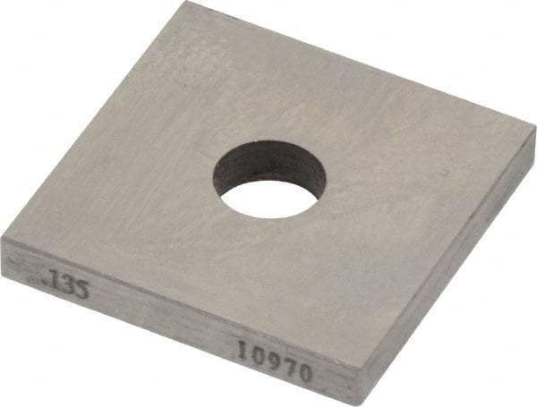 Value Collection - 0.135" Square Steel Gage Block - Accuracy Grade 0, Includes NIST Traceability Certification - USA Tool & Supply